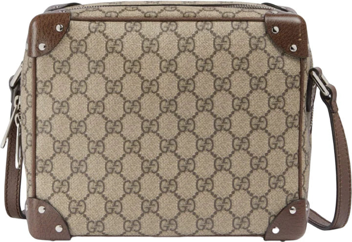 Sacoche Gg Detail en cuir marron facture